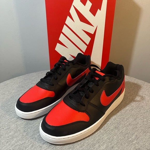 Nike Ebernon Low Black/Habanero Red-White Sneaker Men's Shoe Size 11 AQ1775 004 - Picture 10 of 12